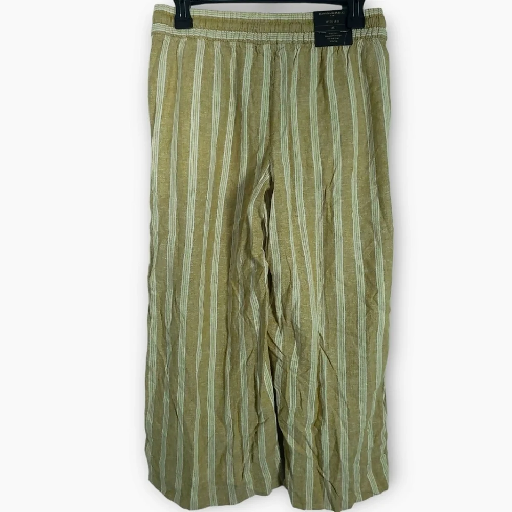 Banana Republic Size Extra Small Tan & Off White Wide Leg Cropped Pants